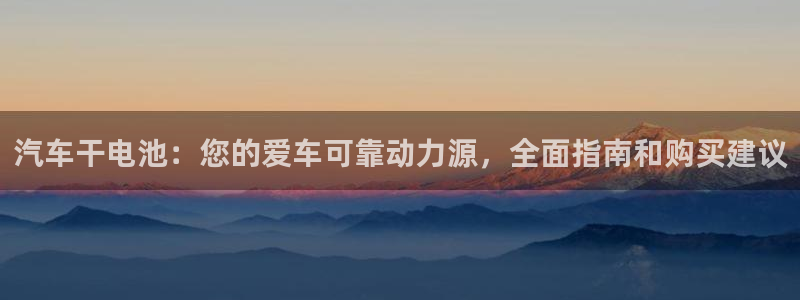 优发国际网站：汽车干电池：您的爱车可靠动力源，全面指南和购买建议